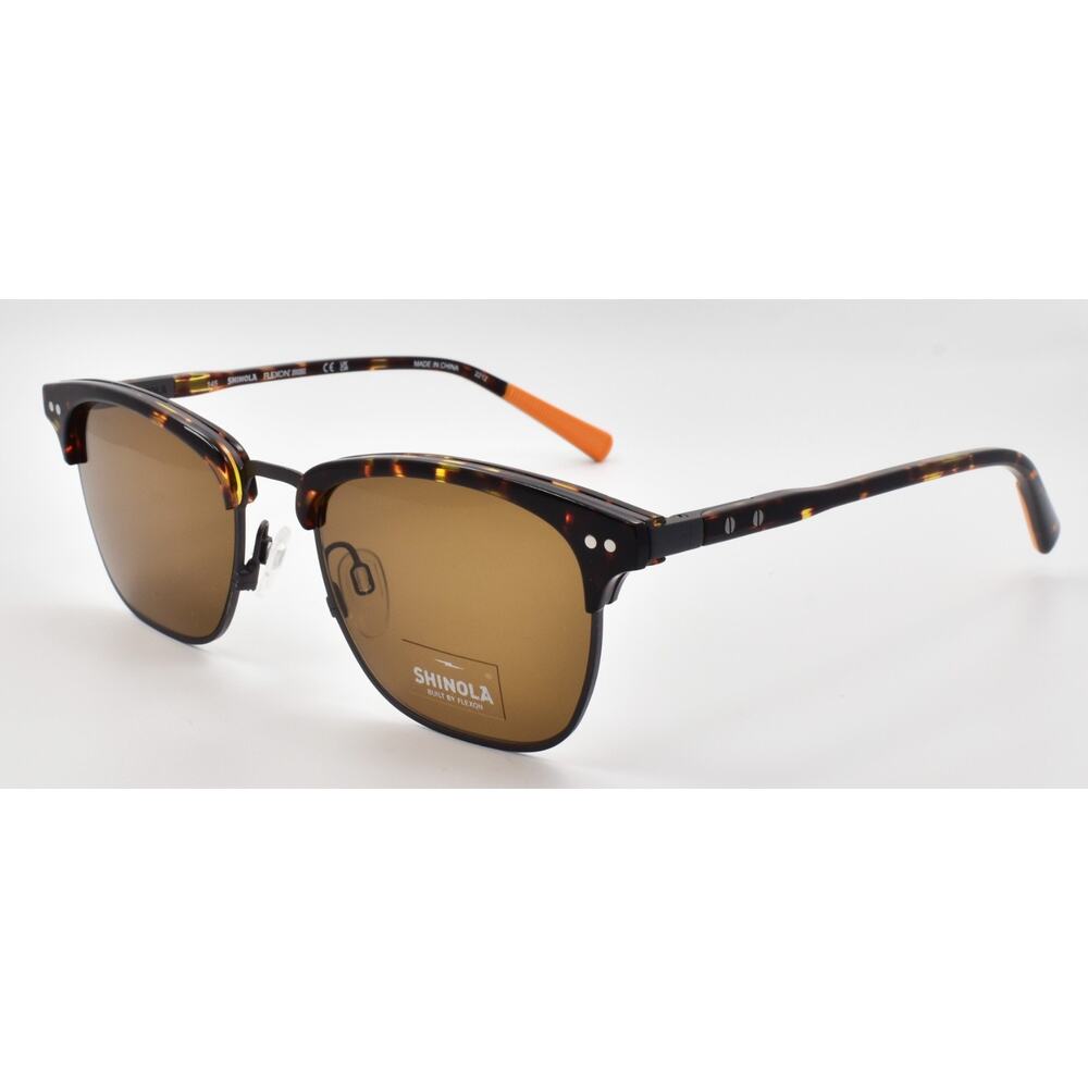 Shinola by Flexon SH2300S 242 Men's Sunglasses 52-19-145 Dark Amber Tortoise